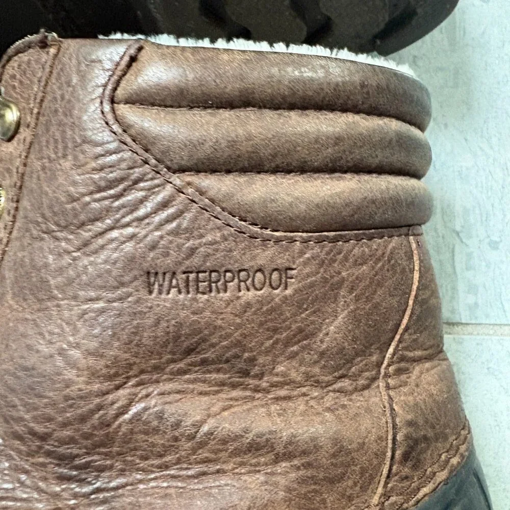 Sperry Waterproof Lined Leather Duck Boots Brown 9.5